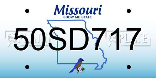 50SD717 Missouri License Plate