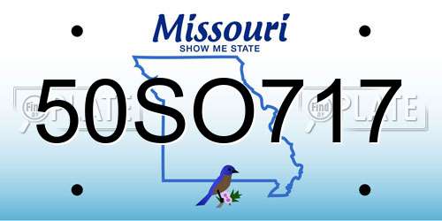 50SO717 Missouri License Plate