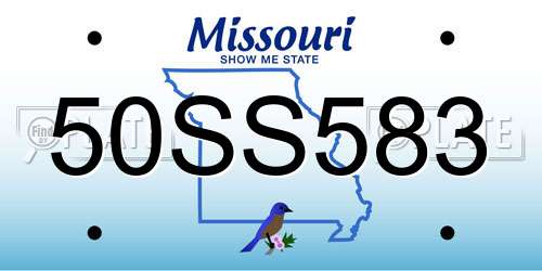 50SS583 Missouri License Plate
