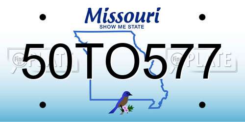 50TO577 Missouri License Plate