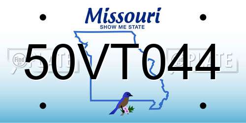 50VT044 Missouri License Plate
