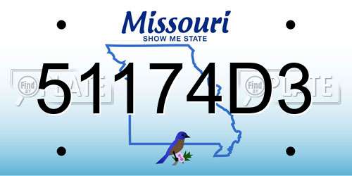 51174D3 Missouri License Plate