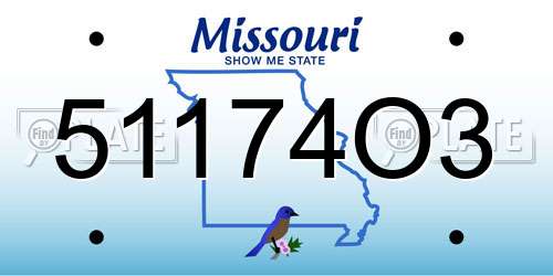 51174O3 Missouri License Plate