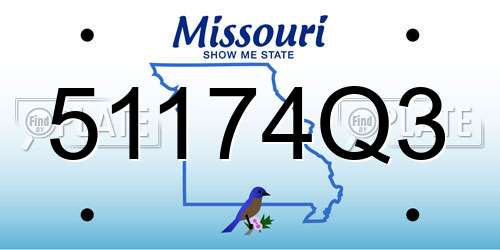 51174Q3 Missouri License Plate