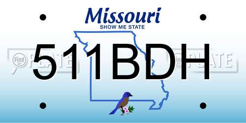 511BDH Missouri License Plate