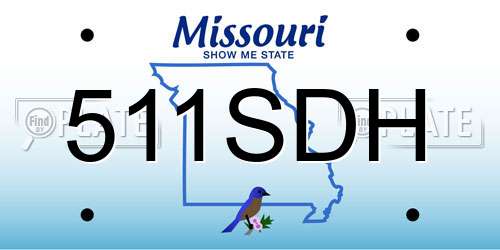 511SDH Missouri License Plate