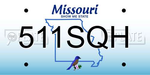 511SQH Missouri License Plate