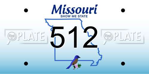 512 Missouri License Plate
