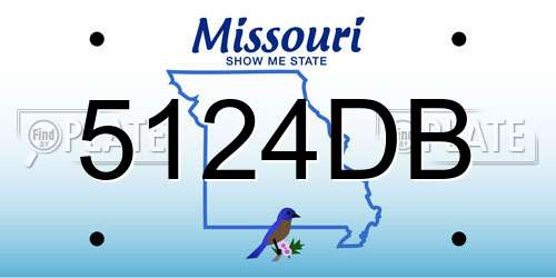 5124DB Missouri License Plate