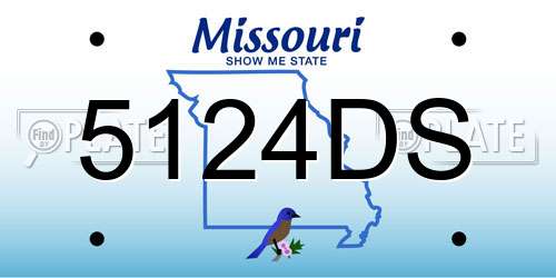 5124DS Missouri License Plate
