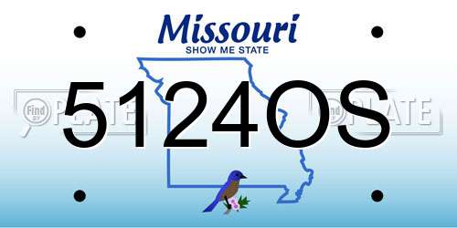 5124OS Missouri License Plate
