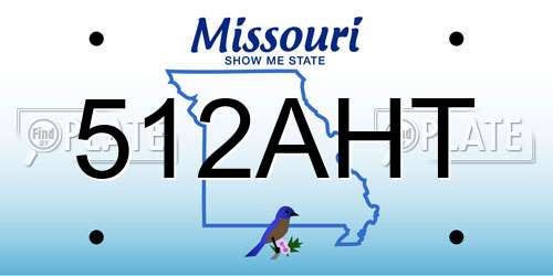 512AHT Missouri License Plate