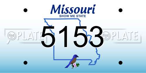 5153 Missouri License Plate
