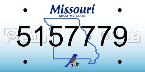 5157779 Missouri License Plate