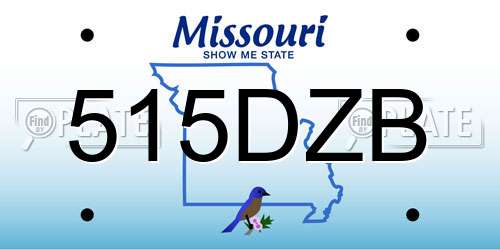 515DZB Missouri License Plate