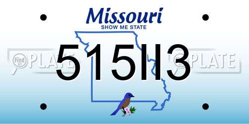 515II3 Missouri License Plate
