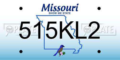 515KL2 Missouri License Plate