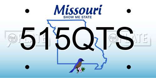 515QTS Missouri License Plate