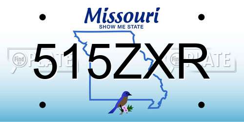 515ZXR Missouri License Plate