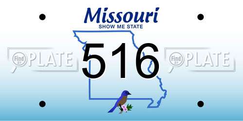516 Missouri License Plate