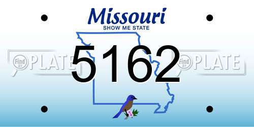 5162 Missouri License Plate