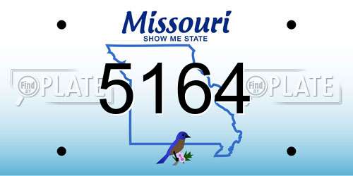 5164 Missouri License Plate