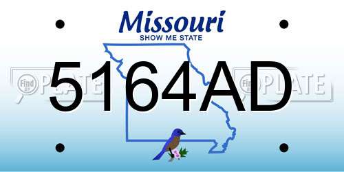 5164AD Missouri License Plate