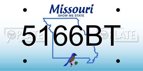 5166BT Missouri License Plate