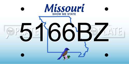 5166BZ Missouri License Plate