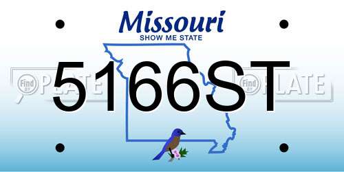 5166ST Missouri License Plate