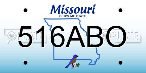 516ABO Missouri License Plate