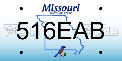 516EAB Missouri License Plate