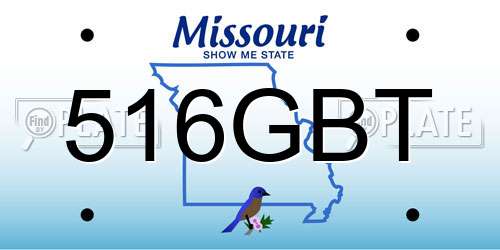 516GBT Missouri License Plate