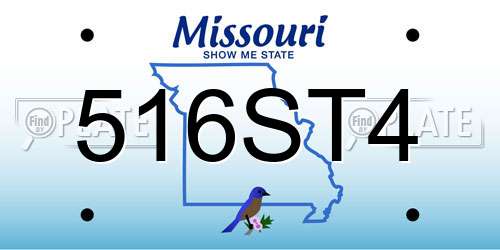 516ST4 Missouri License Plate