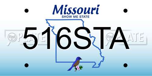 516STA Missouri License Plate
