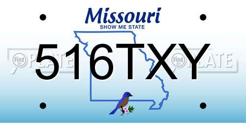 516TXY Missouri License Plate