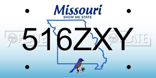 516ZXY Missouri License Plate
