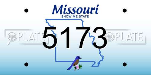 5173 Missouri License Plate