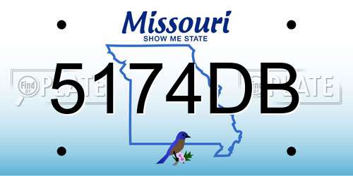 5174DB Missouri License Plate
