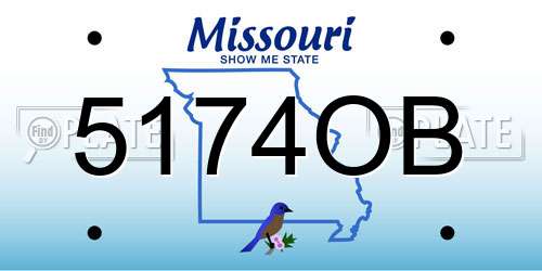 5174OB Missouri License Plate