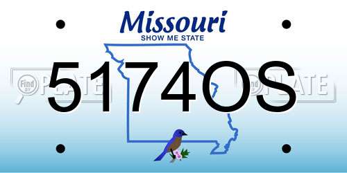 5174OS Missouri License Plate