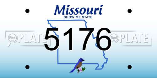 5176 Missouri License Plate