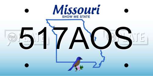 517AOS Missouri License Plate