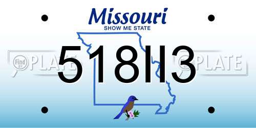518II3 Missouri License Plate