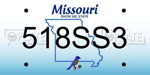 518SS3 Missouri License Plate