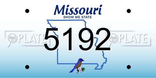 5192 Missouri License Plate