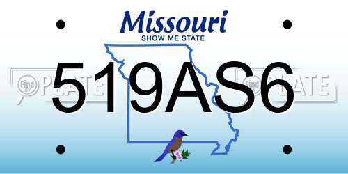 519AS6 Missouri License Plate