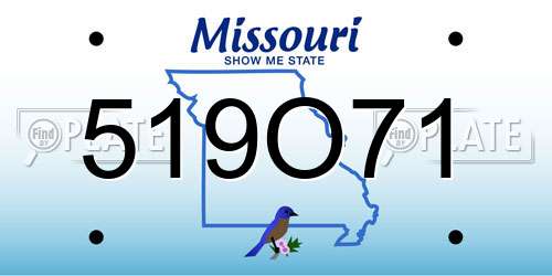 519O71 Missouri License Plate