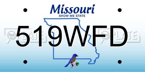 519WFD Missouri License Plate