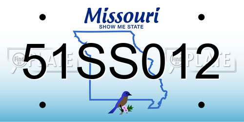 51SS012 Missouri License Plate